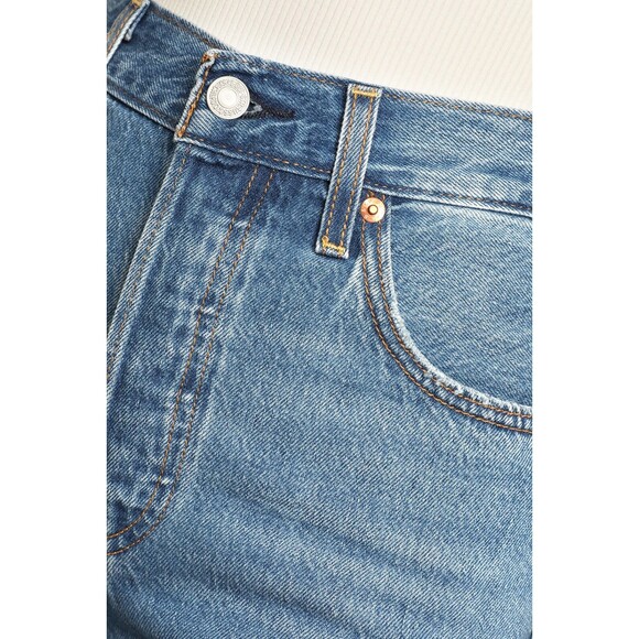 Levis Premium Women Denim Jean 32 Ribcage Straight Ankle Blue High Rise Wide New - Picture 8 of 16
